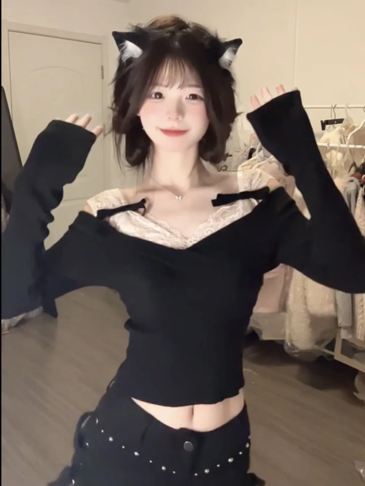 스웨터 점퍼 풀오버 여성용 니트웨어 신상품 고딕 스타일 백 슬릿 세미핏 이브닝 파티 데이트 나이트 섹시 엘레강스 패치워크