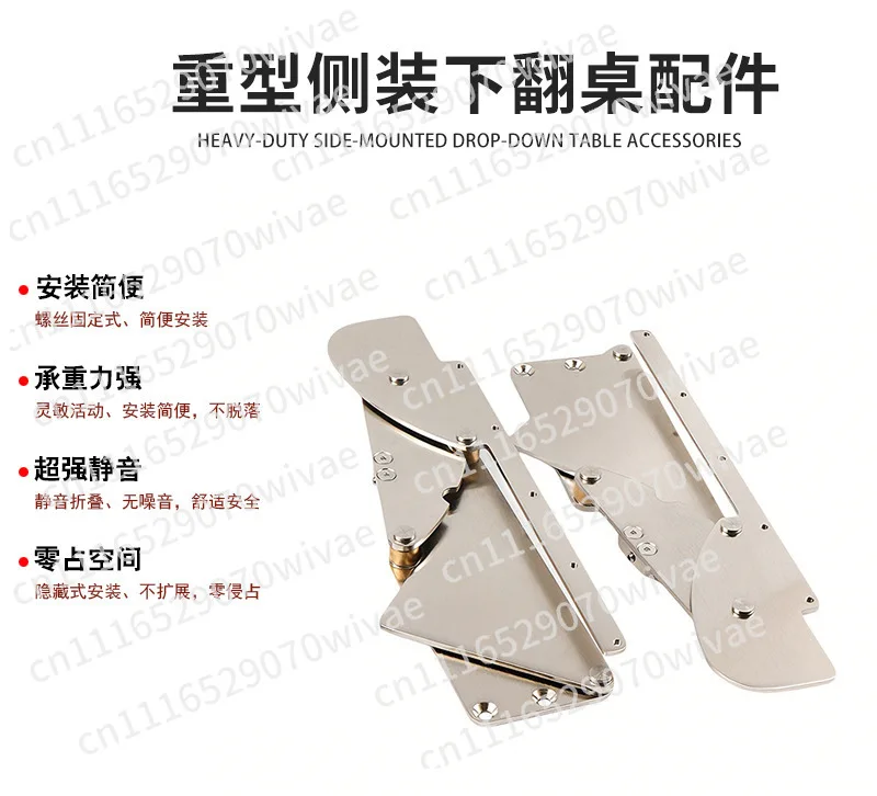 Heavy-Duty Foldable Cabinet Drop Support, Stainless Steel Soft Close  for Flip Tabletop Door Hardware