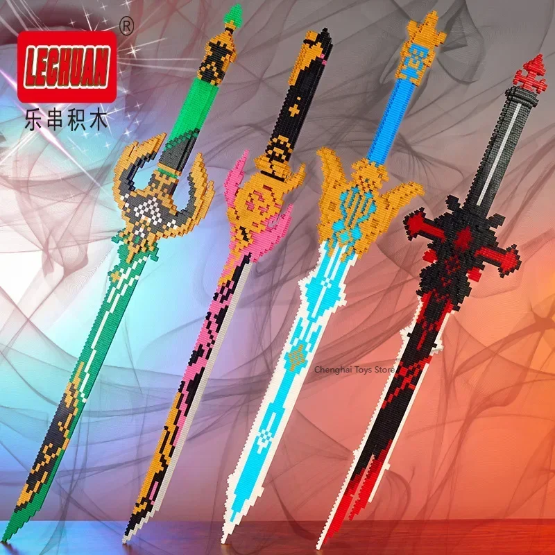 One Piece Sword Linkgo Micro Building Blocks DIY Demon Knife Blade Swords Frame Arms Equipment Accessories Game Model Toys