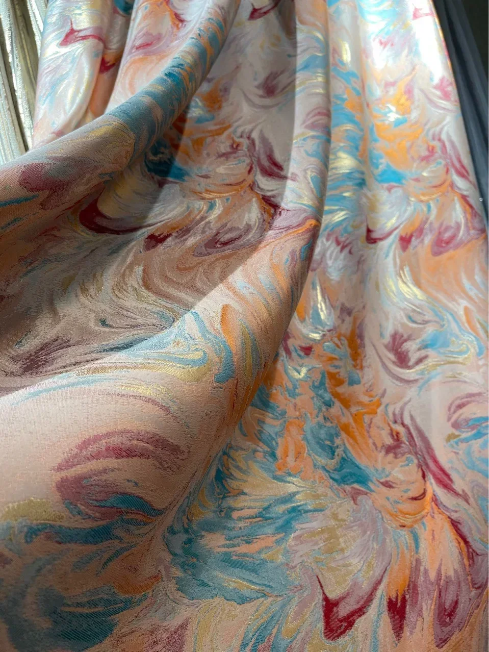 

2025 Новые высокоточные жаккардовые абстрактные плотные шторы с масляной живописью для гостиной, спальни, готовая продукция, настройка