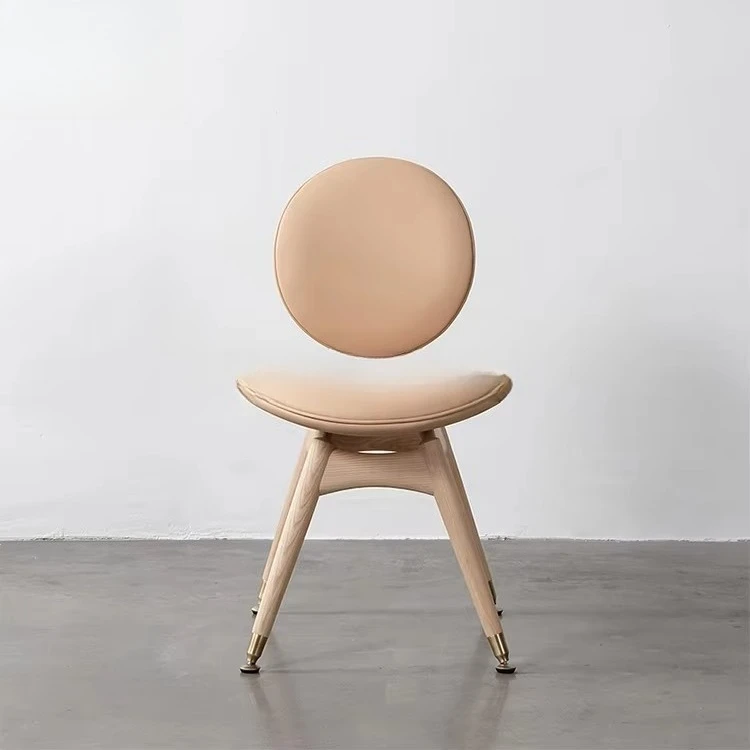 #Italian Designer Dining Chair Wabi Sabi Style Italian Minimalist Solid Wood Chair Backrest Wooden Chair