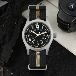 Militado ML05 38mm Military Watch Miyota 2035 Movement Domed Sapphire Crystal C3 Green Luminous 10Bar Waterproof Vintage Watches
