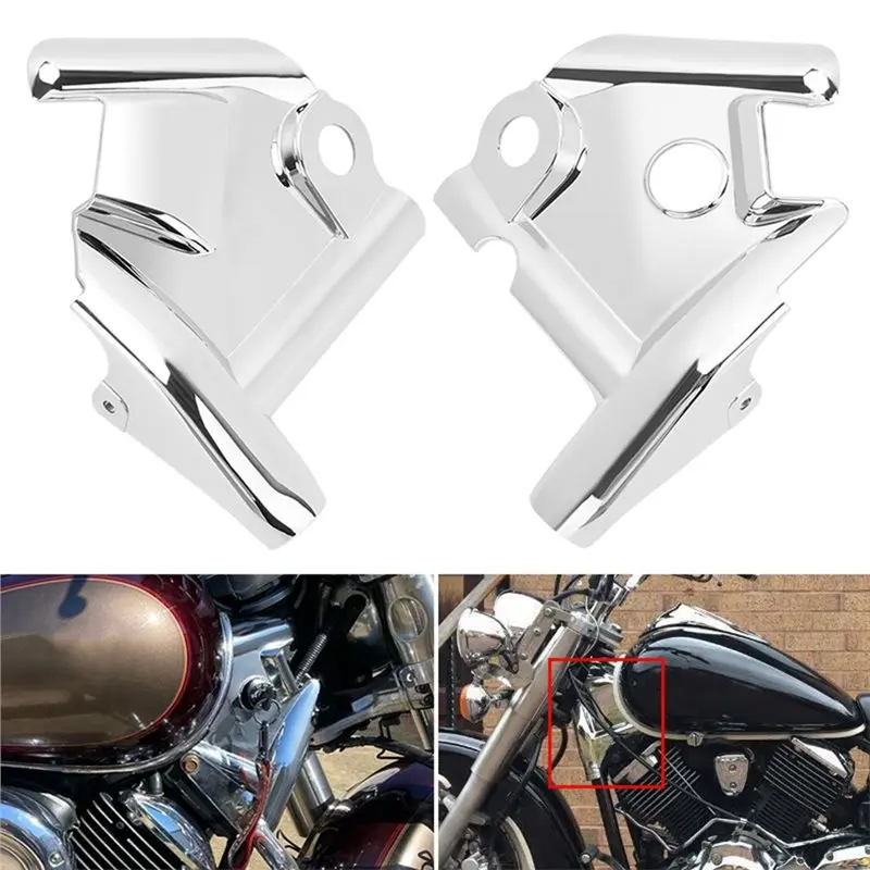 

Motorcycle Accessories For Vstar Xvs1100 1100 1999-2009 Front Frame Side Cowl Neck Cover In Chrome