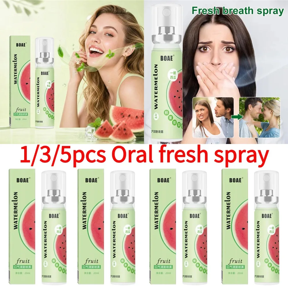 1/3/5pcs Watermelon Flavor Oral Fresh Spray Fresh Breath Carry Long Lasting Fragrance With You And Spray Oral Freshener 20ml