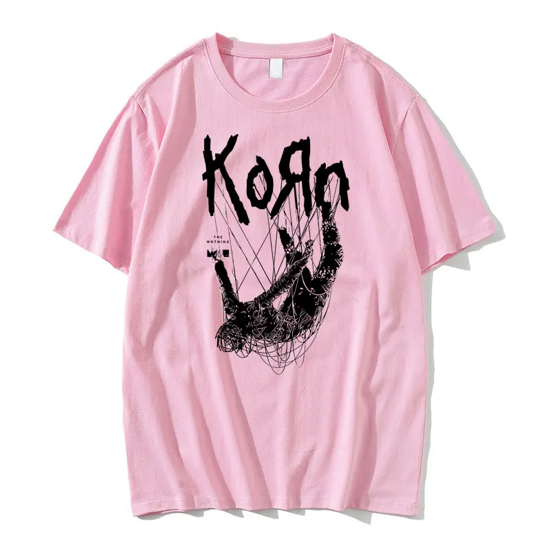 American Singer Rock Band Korn Print Graphic T-shirt Summer manica corta Tees top Streetwear Casual T-shirt in puro cotone da uomo