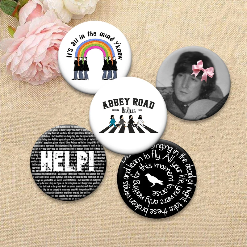 Rock Band The Beatles Badge Music Singer Button Pins Round Creative Brooches Daily Fashion Decoration Exquisite Gift for Friends