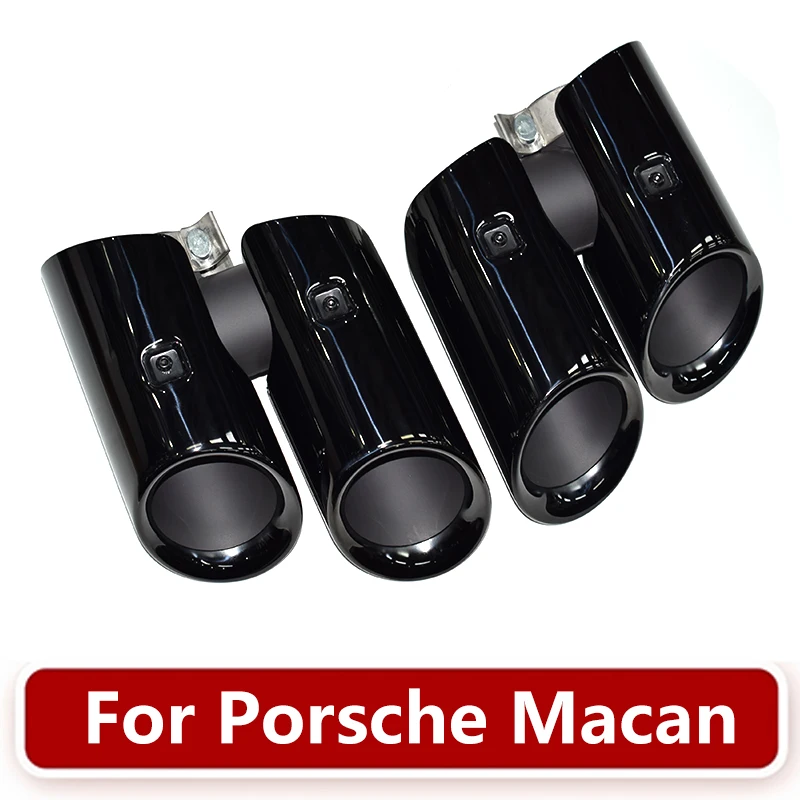 For 2014 to 2024 Porsche Macan 2.0T Exhaust Pipe Upgrade GTS Model Quad Black Muffler Nozzle Tip Exhaust Head