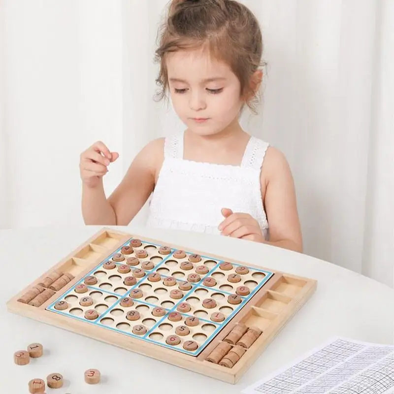 Desktop Board Game Wooden Number Puzzle Game For Desktop Educational Interactive Toy With Multi Level Difficulty For Home