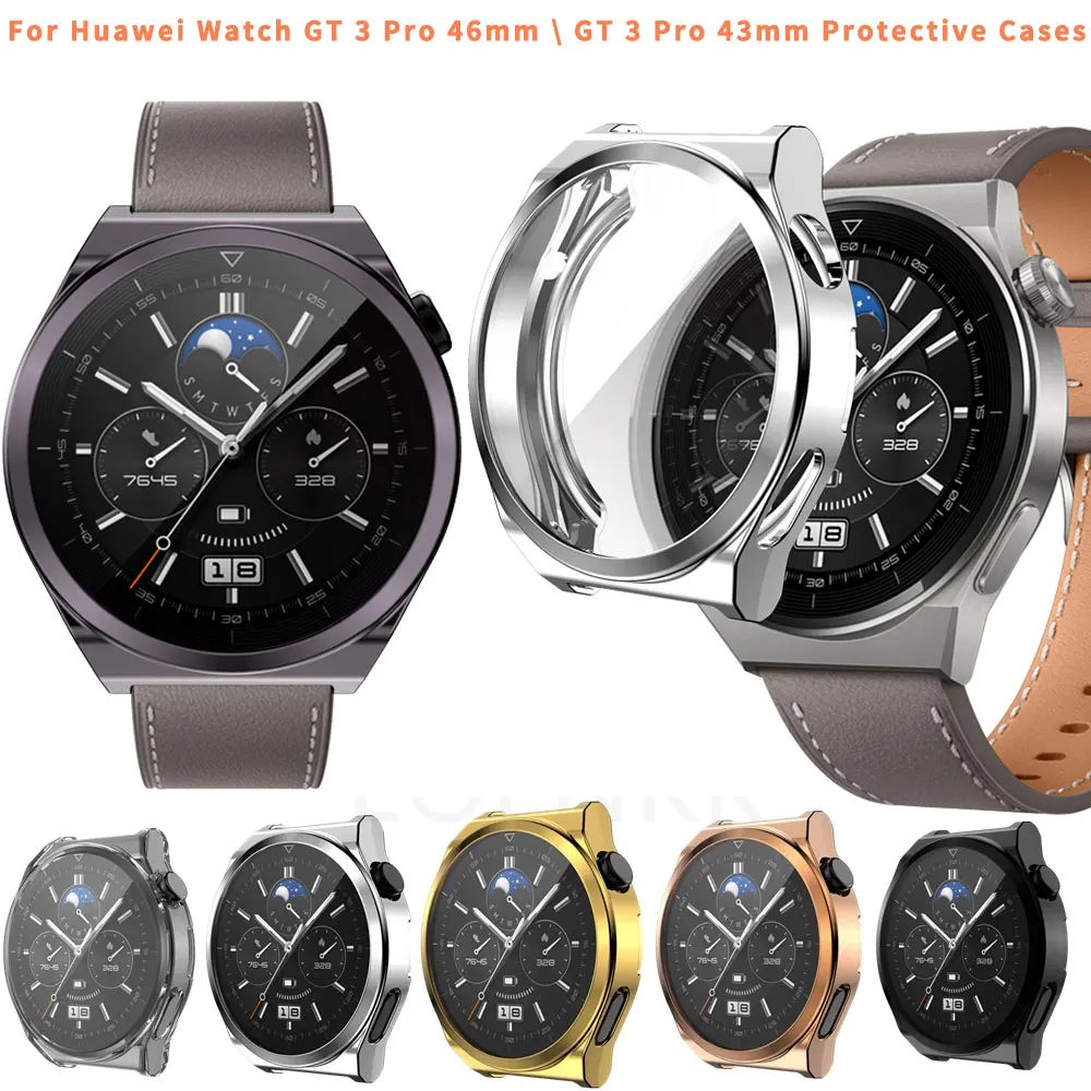 Soft TPU Case For Huawei Watch GT 3 Pro 46mm Protective Cover Screen Protector Shell For Huawei Watch GT3 Pro 43mm Bumper Cases