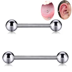 G23 Titanium Industrial Barbell Balls Tongue Ring Lip Nipple Bar Stud 16G/14G PIERC Helix Ear bar Piercing Unisex Body Jewelry