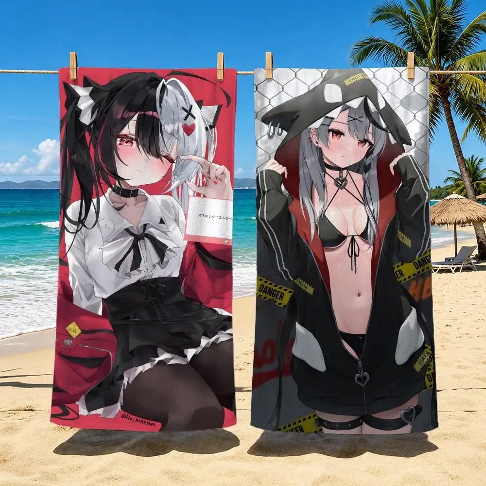 VTuber S-Sakamata Chloe Towel Towel beach towel, quick drying absorbent bath towel for Swim,Gym,Camping,Outdoor hot