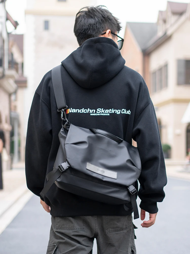 ABOYS Men's Casual Crossbody Bag Portable Outdoor Commuting Lightweight Japanese Mailman Bag Waterproof Single Shoulder Backpack