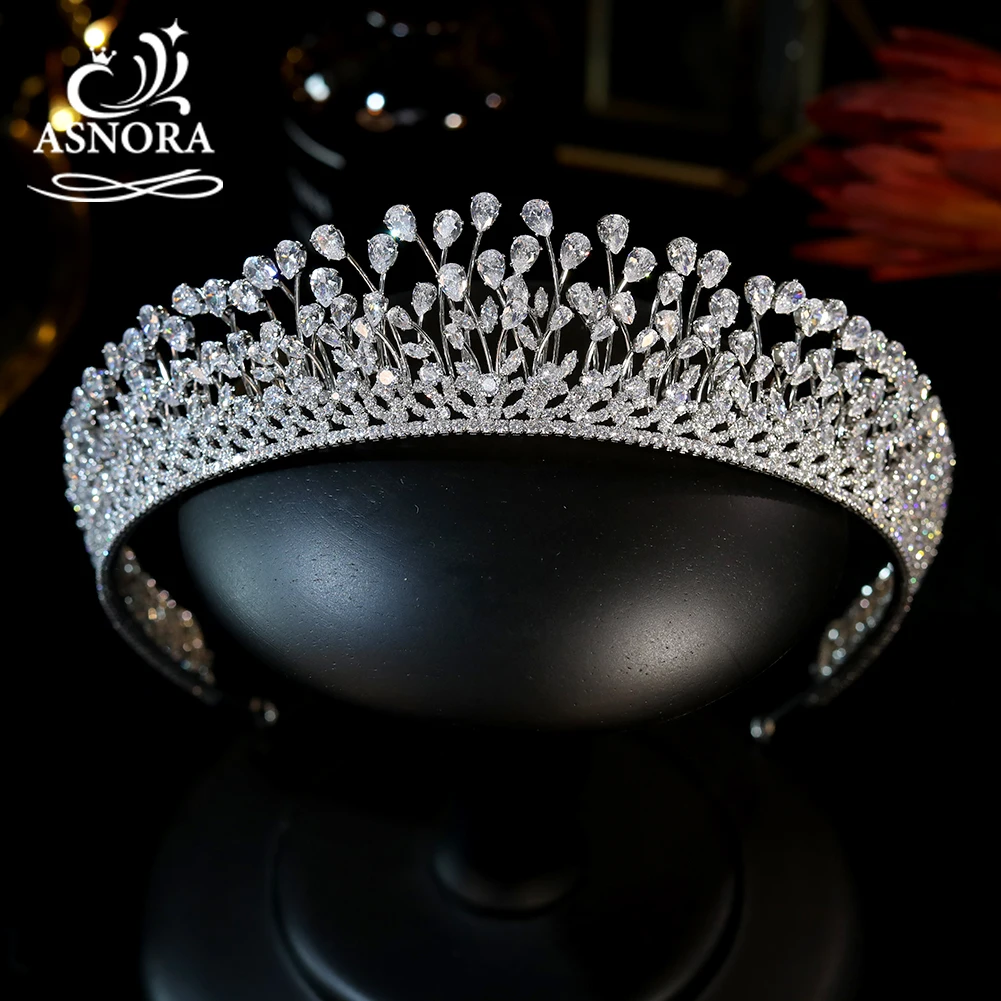 

2024 New Fashion Luxury Shiny AAA Zircon Wedding Accessories Tiaras and Crowns For Women Lengthen Bridal Headdress Jewelry