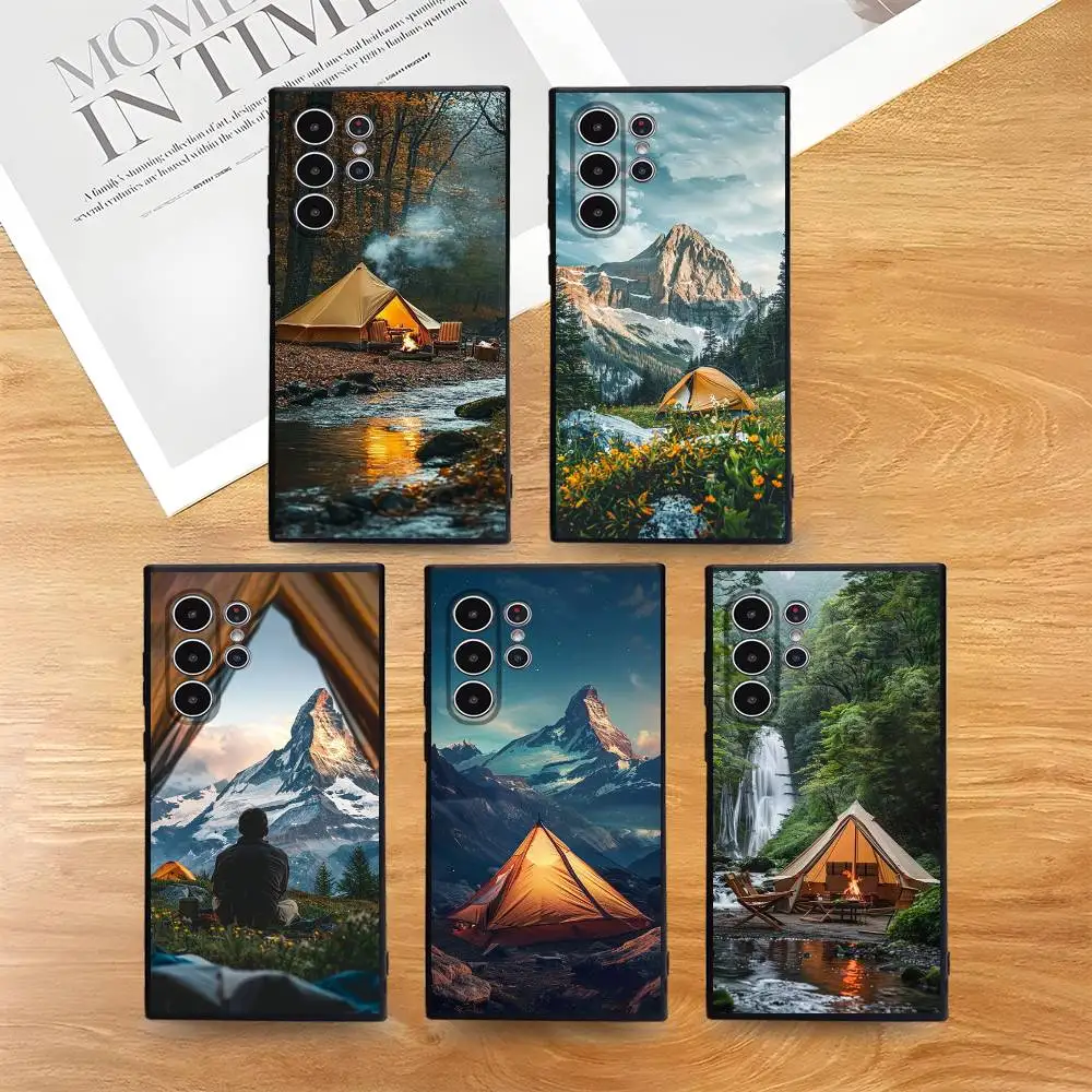 

Ooutdoor Camping Mountains Phone Case For Phone S Series S21 S22 S23 S24 S25 FE Plus Ultra TPU Soft To Skin-friendly Case