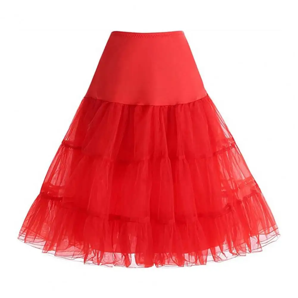 Women High Waist Multi-layered Skirt Elegant Multi-layered High Waist Tulle Skirt for Wedding Dance Dress A-line Party