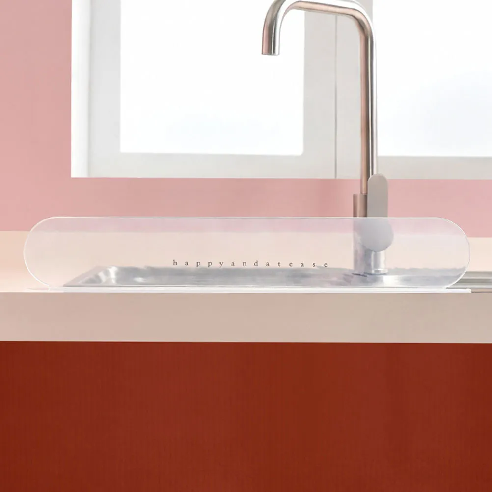2Pcs Transparent Kitchen Sink Anti-Splashing Guard with Strong Suction Cups for Vegetable Washing Station Splash Proof view 6