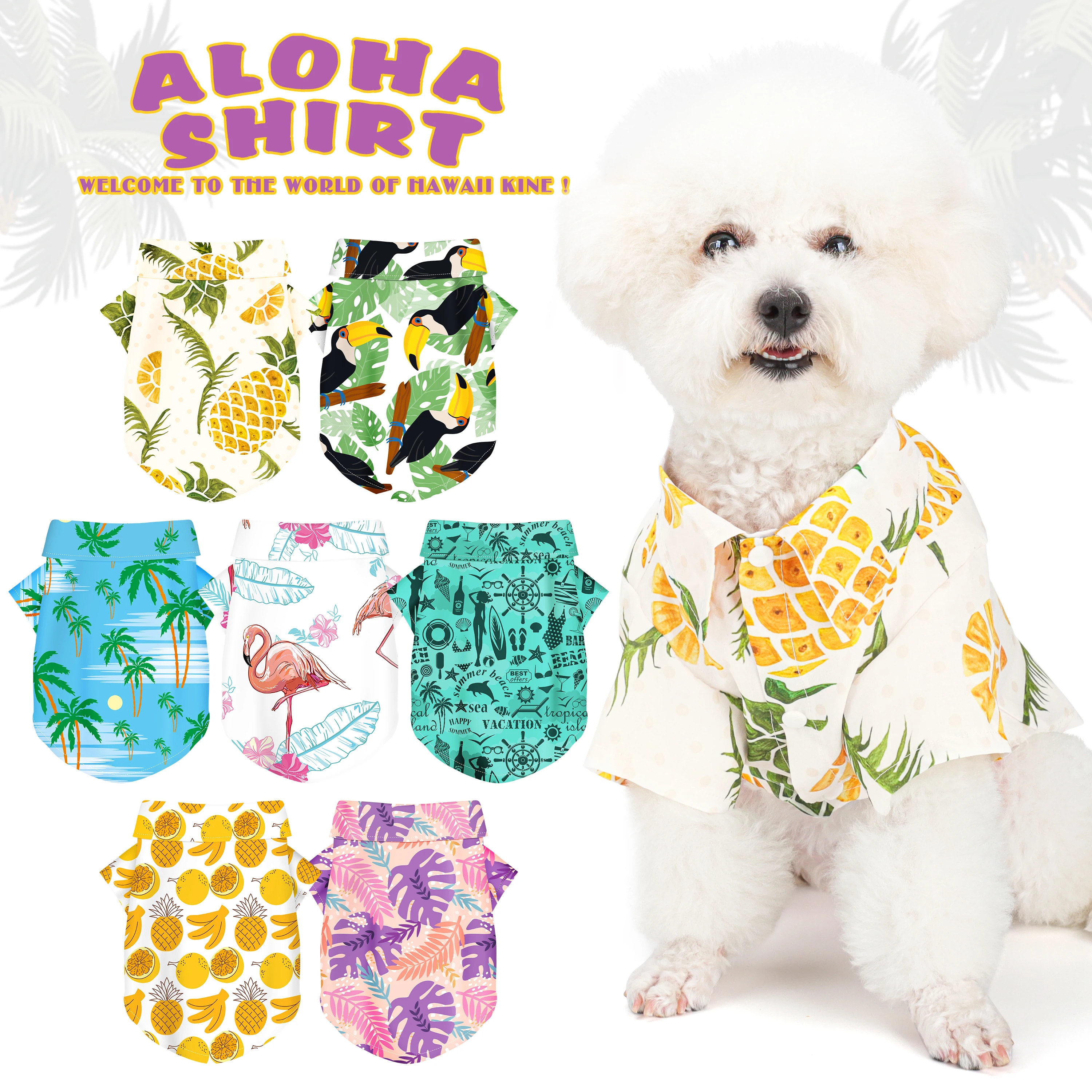 Hawaiian-Style Dog Shirt: Summer Attire for Small, Medium, & Large Dogs - A Must-Have Dog Clothes for Your Petโs Wardrobe