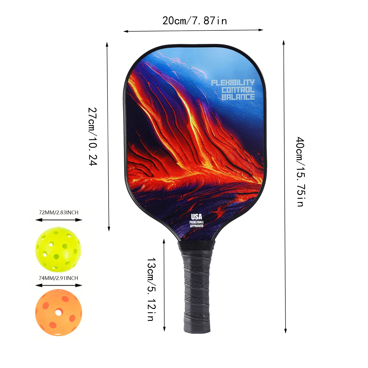 Pickleball Paddles 4 Balls Set USAPA Approved Fiber Glass Pickle Ball Racket Indoor Outdoor Game Carrying Bag Racquet Sets