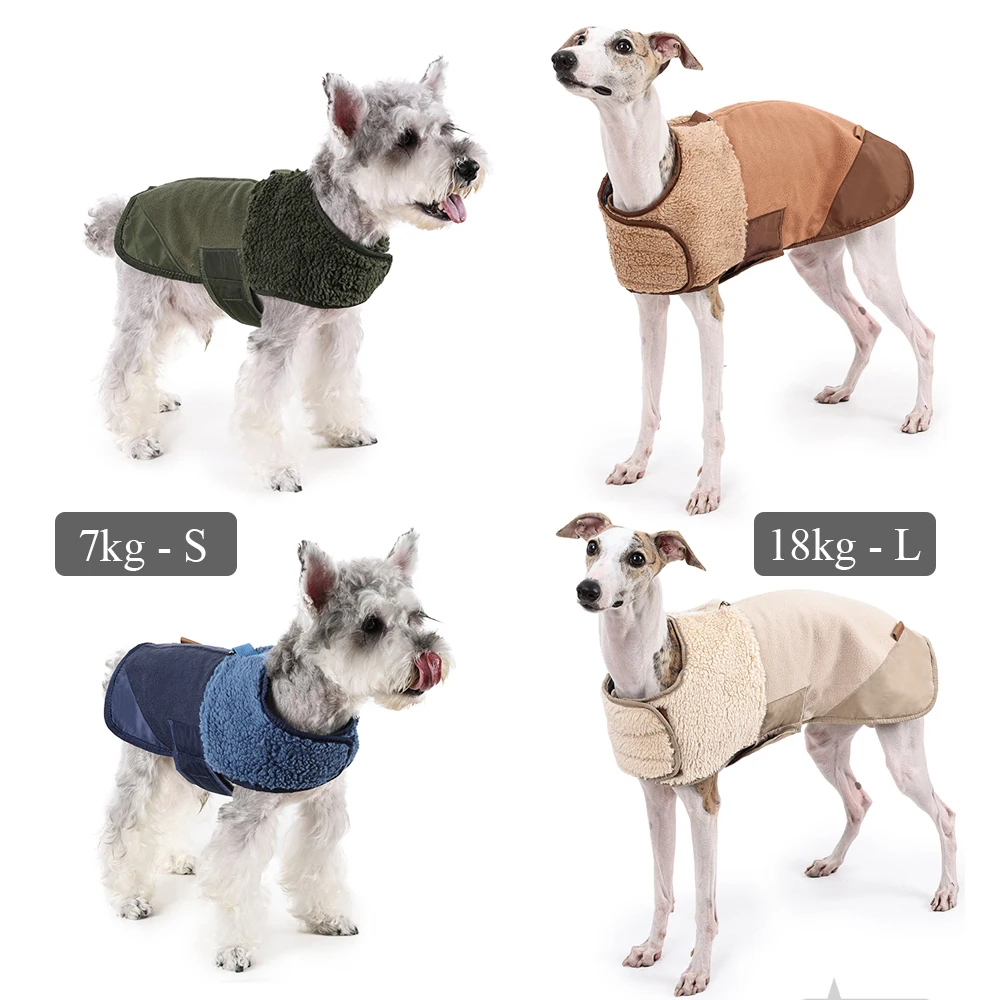 Winter Dog Clothes Warm Sherpa Suede Dog Coat for Small Medium Dog Classical Windproof Fleece Dog Jacket Puppy Chore Coat Outfit