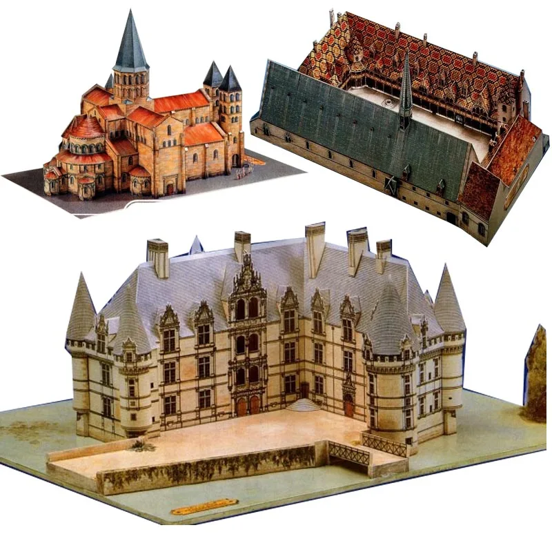 Architecture Series LInstant Retro Hand-painted Paper Model DIY Handmade Toy