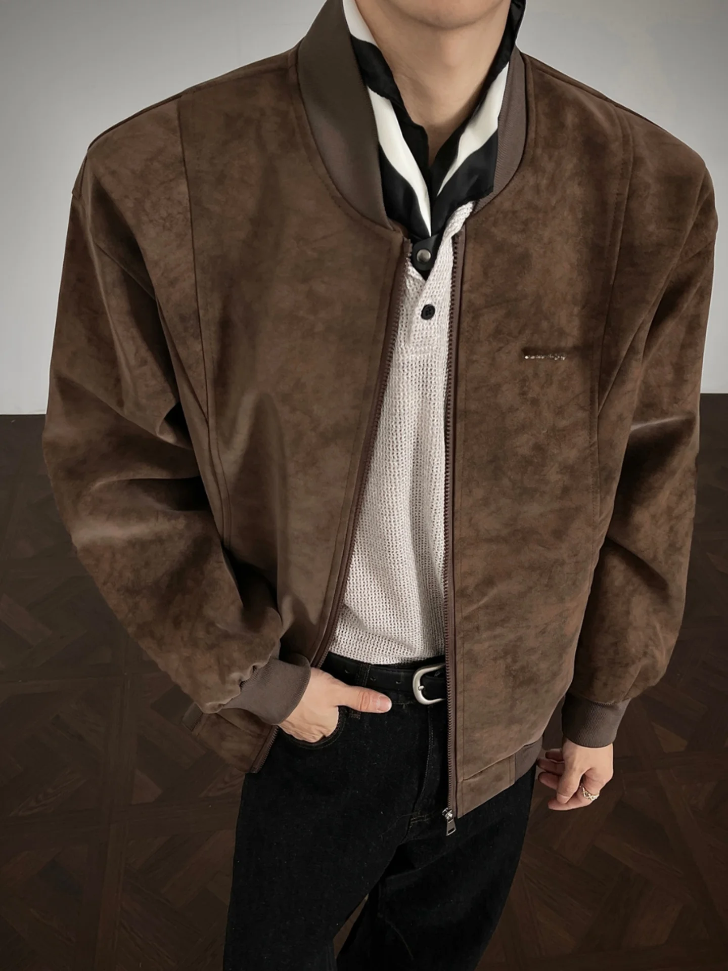 

Metal Decorated American Sle Men's PU Leather Jaet Matte Fini Biker Coat Spring Faionable Youth Culture Outerwear