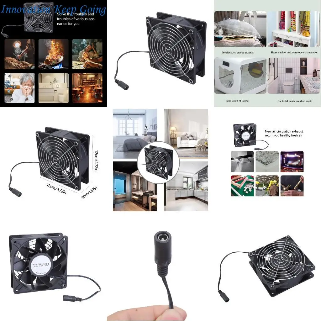 E65C 12V 2.7A Cooling Fan 6000RPM Large Air Volumes for Effective Heat Dissipation