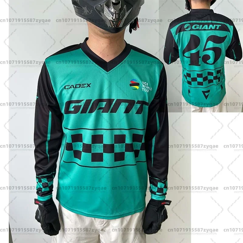 

2026 real shot Giant mtb jersey DH motocross downhill jersey BMX mountain bike shirt Enduro mountain bike long-sleeved T-shirt
