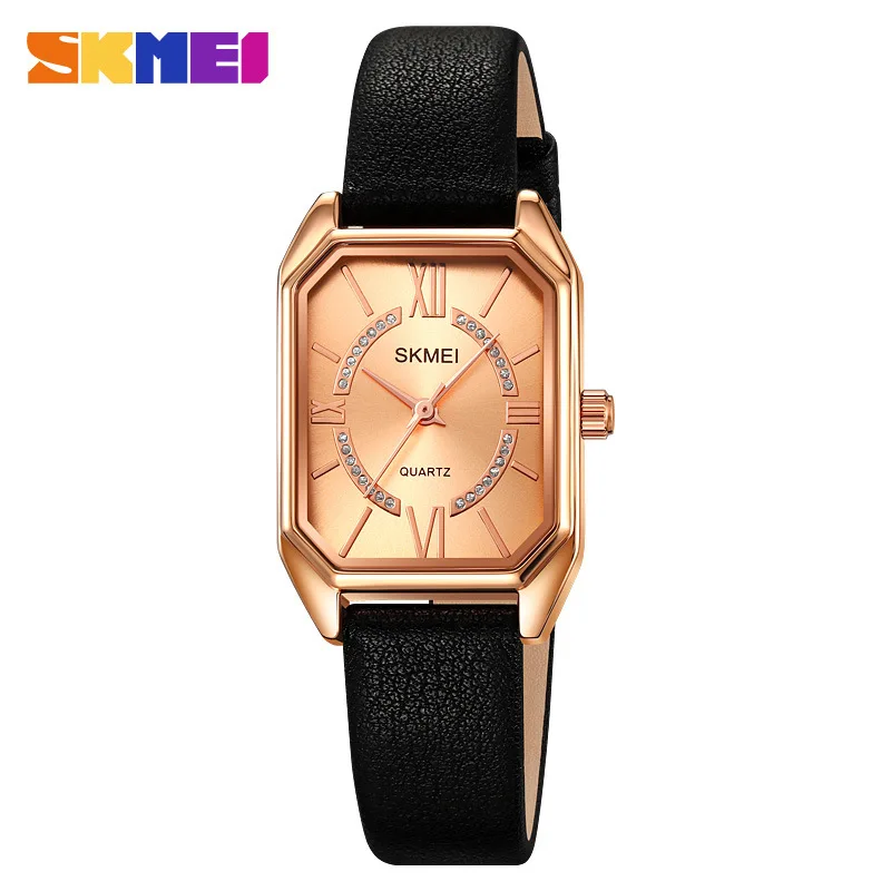 SkmeiNew ساعة نسائية أزياء بسيطة ساعة نسائية حزام الموضة ساعة يد نسائية كوارتز