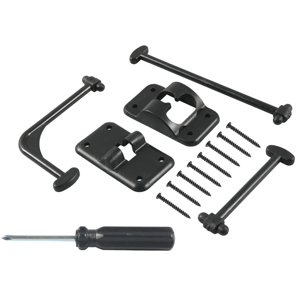 RV Entry Door Latch Brackets Hook Kit With Screwdriver For Camper White Black RV Door Holder Hardware Auto Accessories