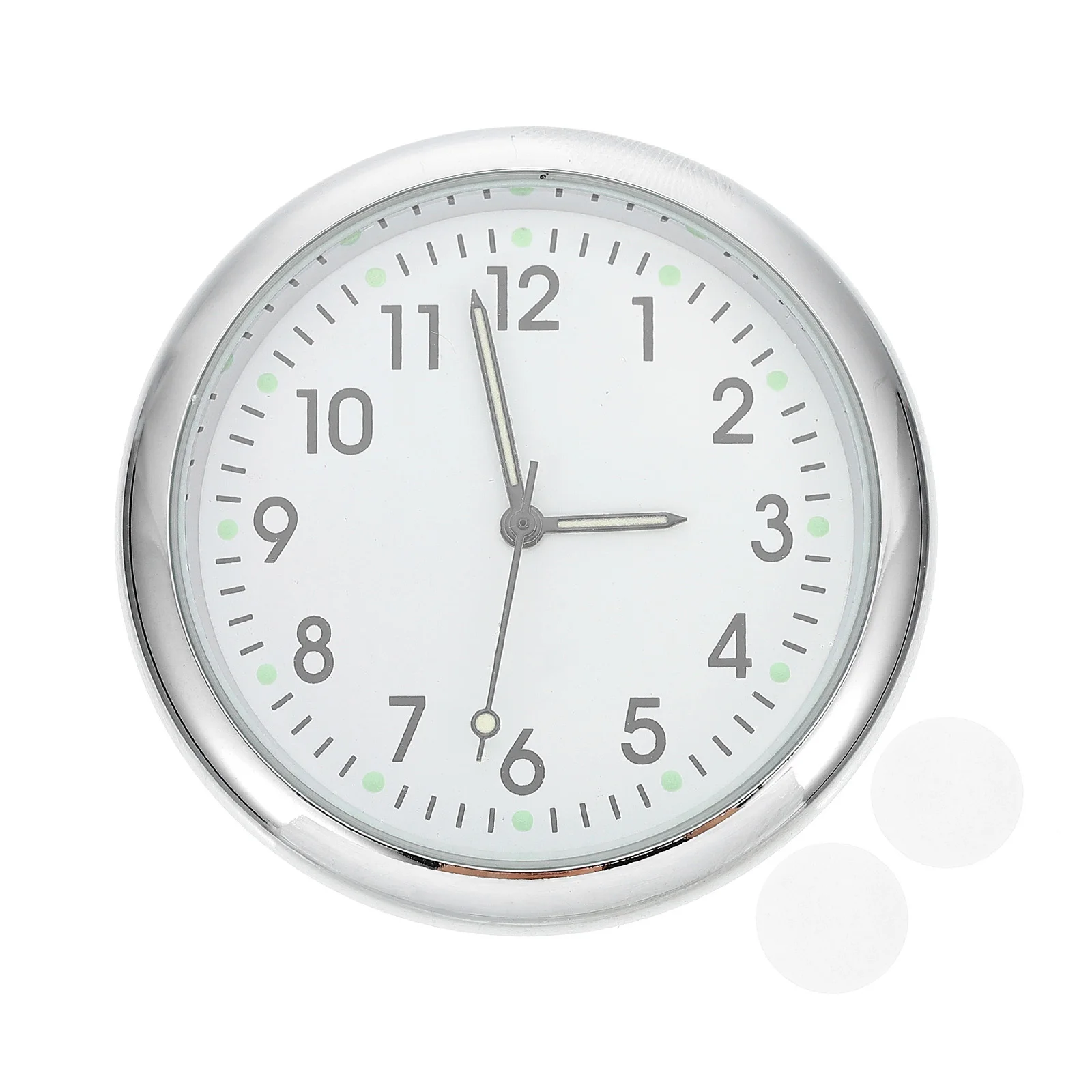 

Luminous Clock Stick on Metal Clock Easy to Read Time No Need to Glance At Phone Stick on Car Clocks