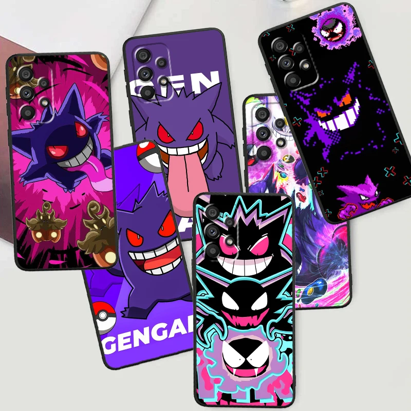 P-Pokemons G-Gengguis Cartoon For Samsung Note 20 10 Ultra Plus A31 A14 A12 A70 A34 A25 A04 A05 A15 A24 5G Black Cover