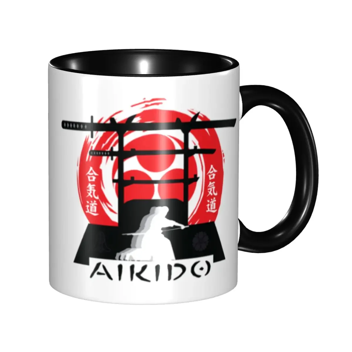 DIY Aikido Samurai Spirit Ceramic Mugs Personalized Coffee Cup Creative Gift
