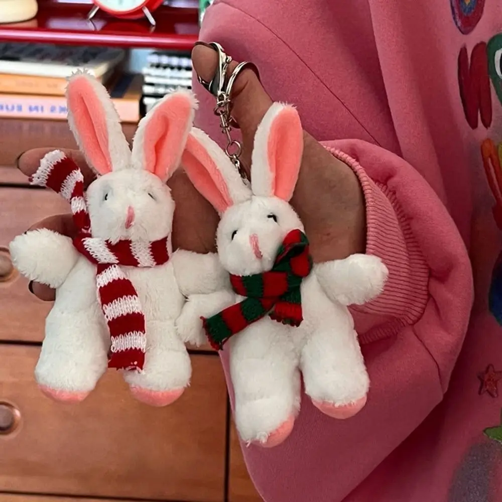 Funny Plush Rabbit Pendant Cartoon Hanging Ornament Bag Pendant Stuffed Dolls Car Keyring Bag Accessories