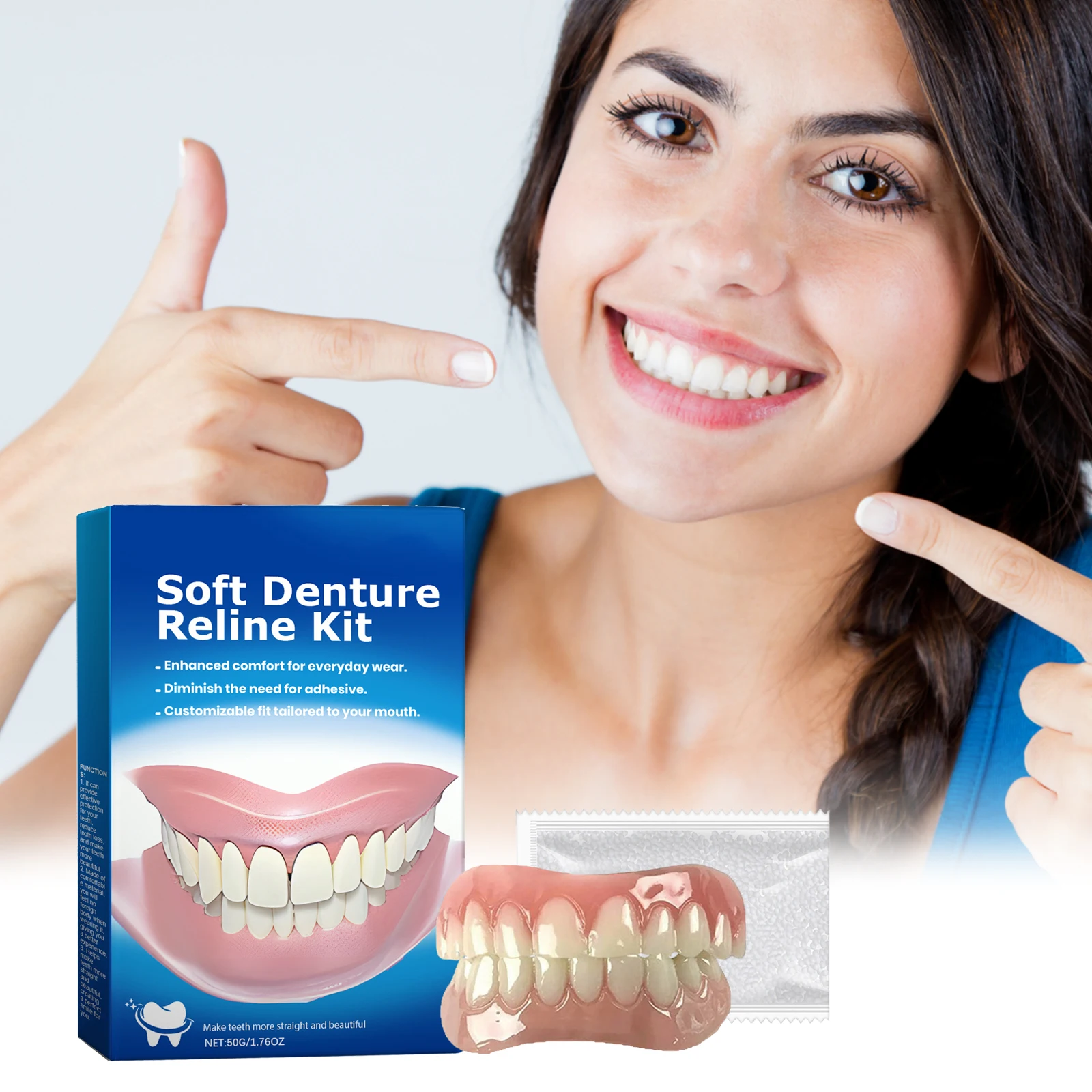 New Denture Silicone Kit Denture Silicone Liners Soft Denture Kit Soft Denture Kit Teeth Upper And Lower Set Easy Use