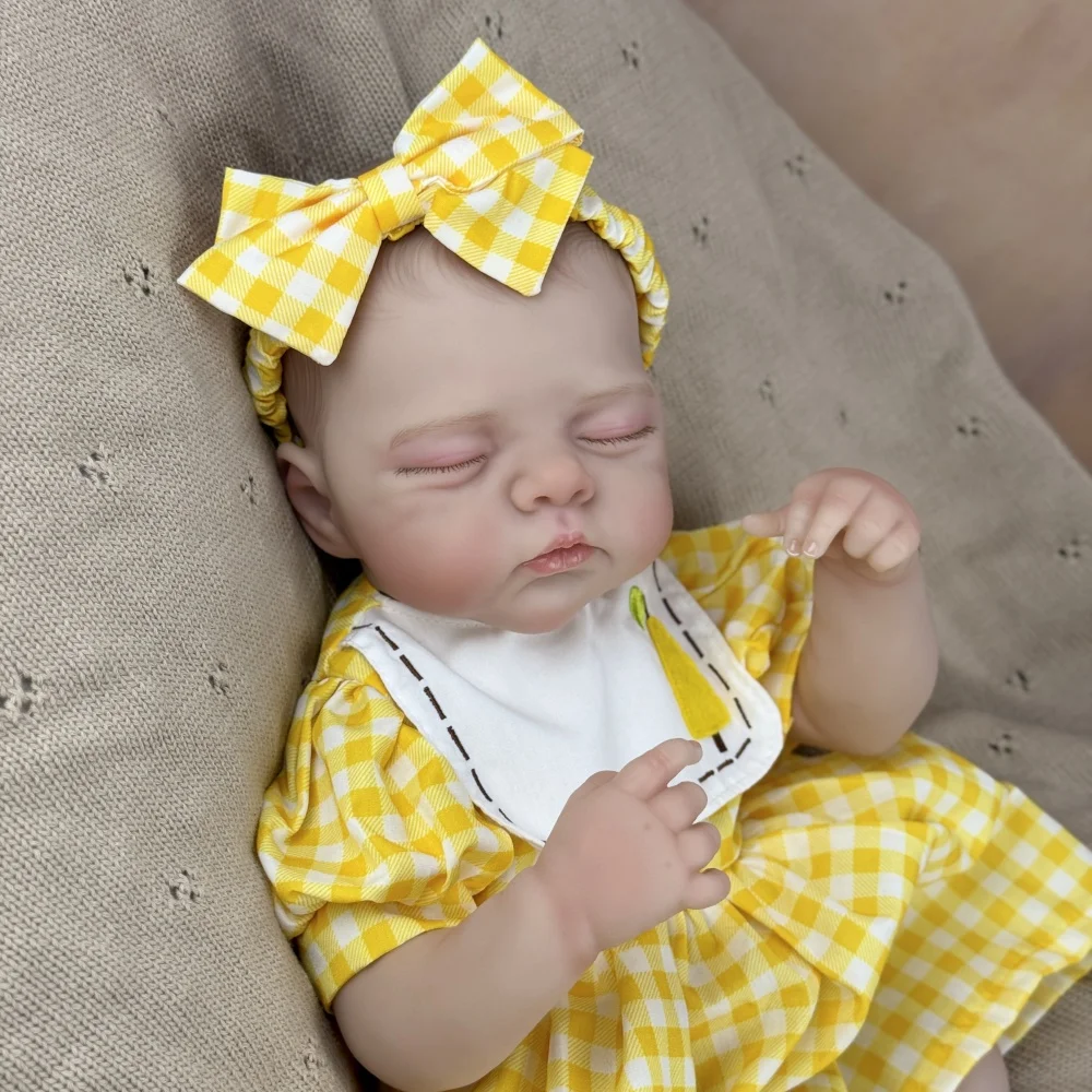 Boneca Reborn BZDOLL de Corpo Inteiro em Vinil, Realista, 48 CM (19 Polegadas), Feita à Mão, Bebê Dormindo, Brinquedo de Moda, Presente de Aniversário