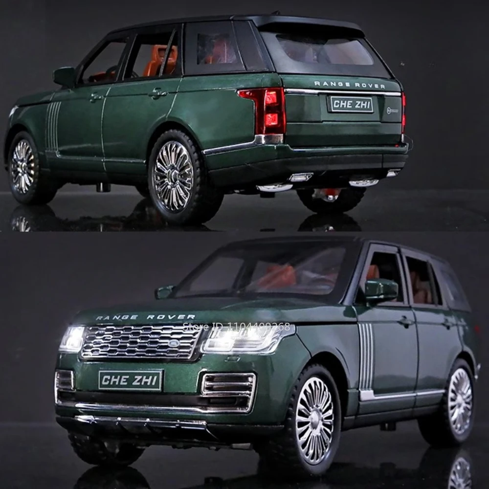 Land Rover Range Rover Defender 6x6, échelle 1:24, modèle de voiture, jouets en alliage moulé sous pression, Absorption des chocs, son et lumière, cadeau pour garçon