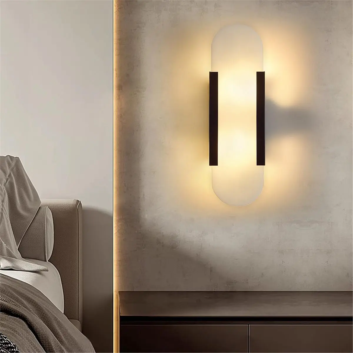 （ON SALE）Marble Wall Lamps Home Indoor Decoration Vintage Sconce Living Room Bedside Bedroom Lighting