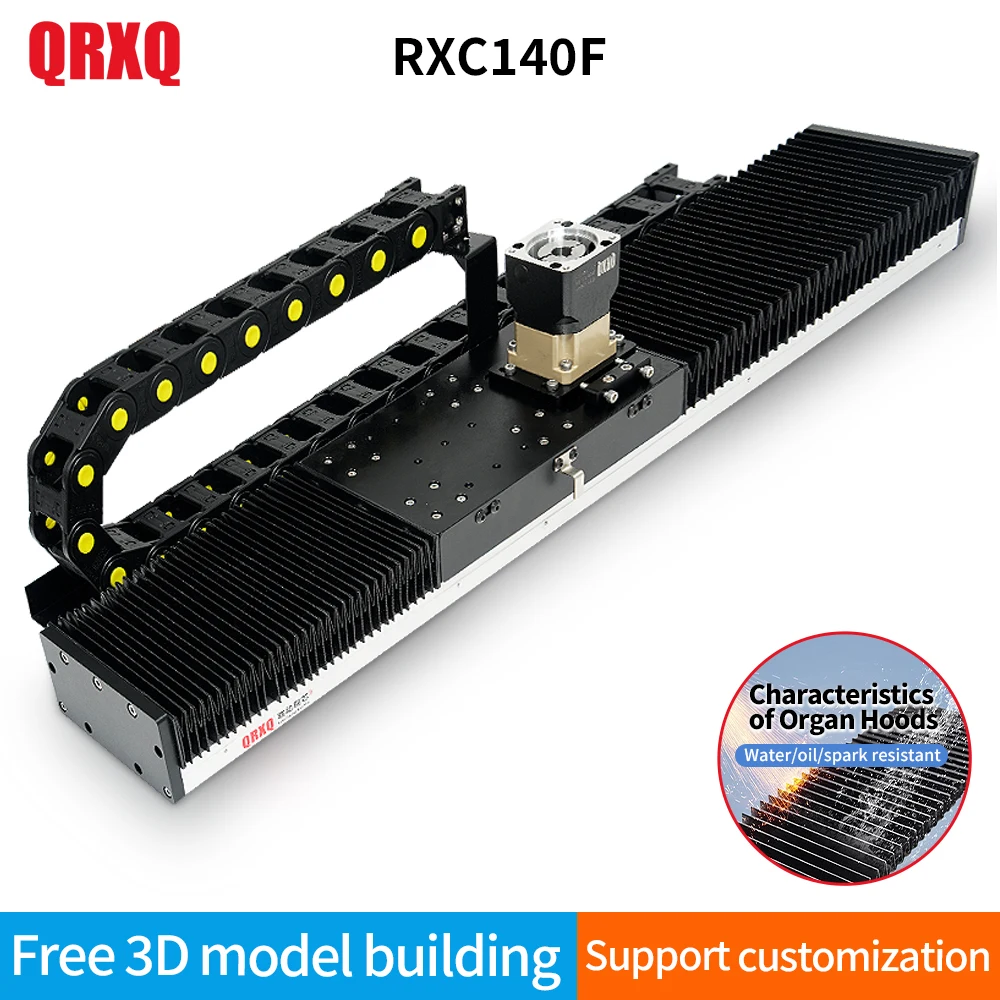 

QRXQ RXC140F Customized 100mm- 8000mm Heavy Payload Linear Rails Robot Syste Gear Rack Pinion CNC Linear Module With Cable Chain