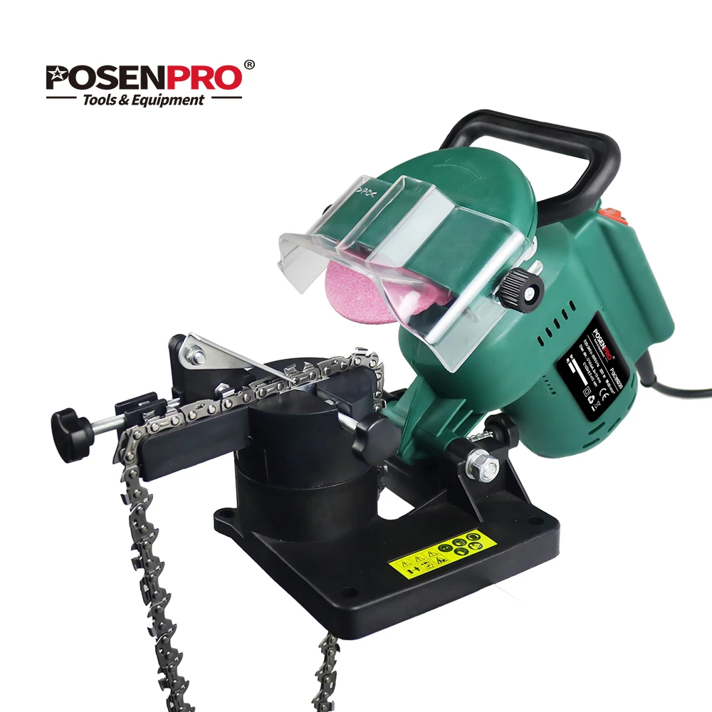 Affûteur de chaîne de tronçonneuse électrique POSENPRO 220W, 4 pouces, pour affûter les chaînes de tronçonneuses, outils de jardin portables