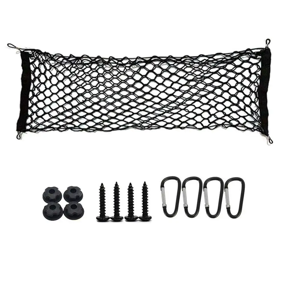 110cm Car Trunk Net Adjustable Elastic Rear Cargo Mesh Organizer with Hooks Universal Auto Accessories for Car SUV Truck Van