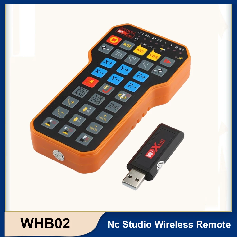 Ncstudio bezprzewodowy pilot zdalnego uchwyt kontrolkowy NC Studio USB DSP maszyna do grawerowania frezowanie CNC XHC WHB02 uchwyt