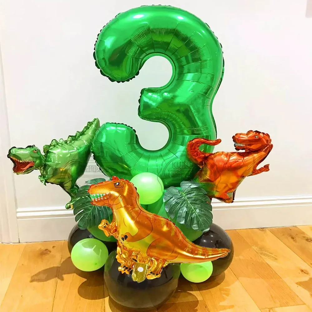 

1Set Tropical Jungle Party Balloons Mini Dinosaur Balloon Safari Palm Leaf Birthday Party Decorations Kids Baby Shower Globos