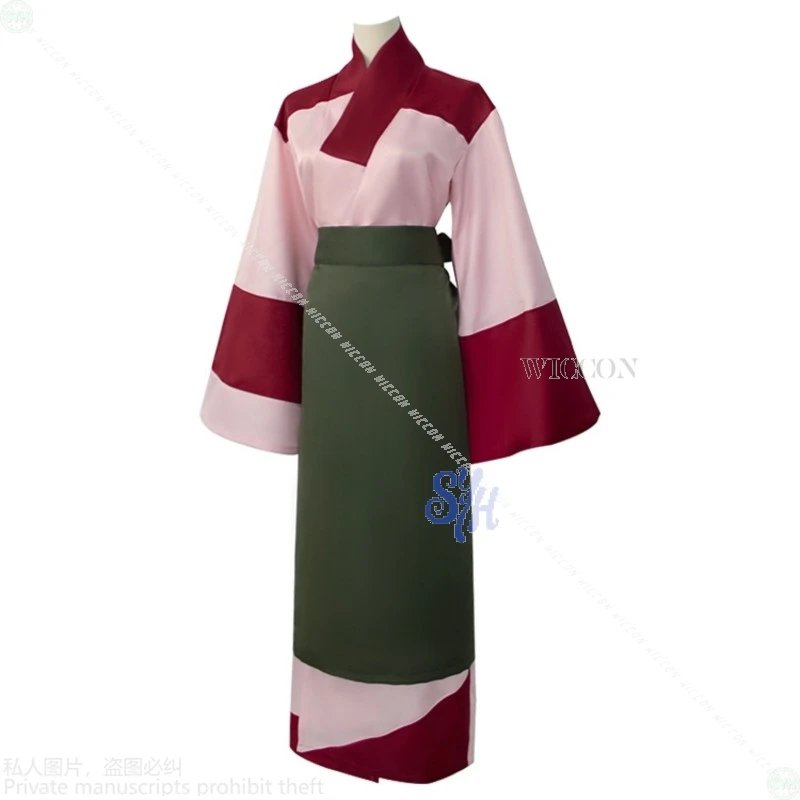 Anime Movie Sango Cosplay Costume Japanese Retro Kimono Long Dress Cartoon Girls Uniform Wigs Halloween Christmas Party Outfit view 4