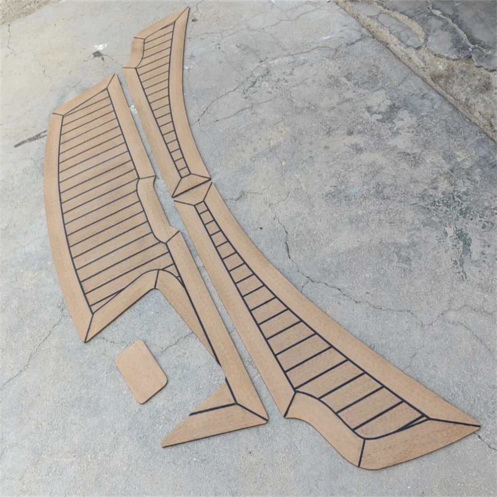 Esporte Sintético PVC Teak Swim Platform Pad, Piso Tapete, Linhas de Calafetagem Preta, Sea Ray 185, 2008-2012