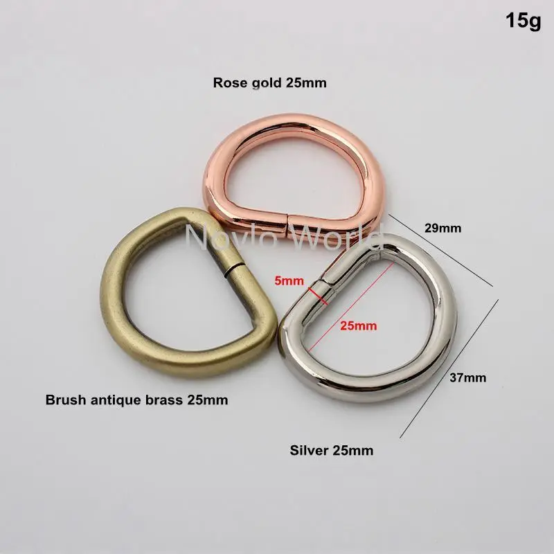 50 pieces 5 sizes 5.0mm wire 25-32-38mm inner non-welded d ring for backpack opened D buckle round edge bag accessories