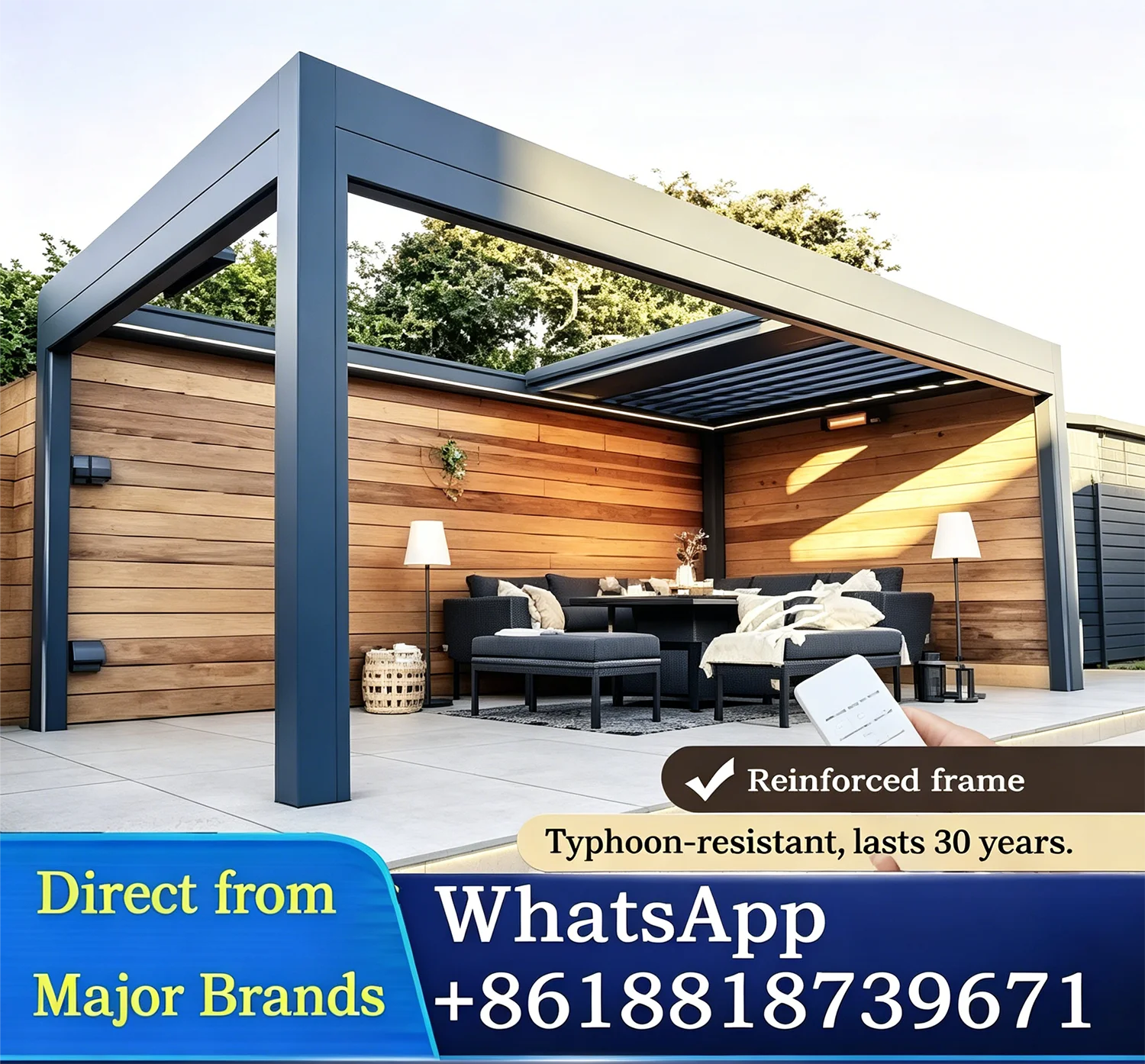 Backyard Terrace Folding Waterproof Bioclimatic Roof 4X3 Gazebo Pergolas Sunroom Tents Gazebi Tonnelles Marquees Awnings
