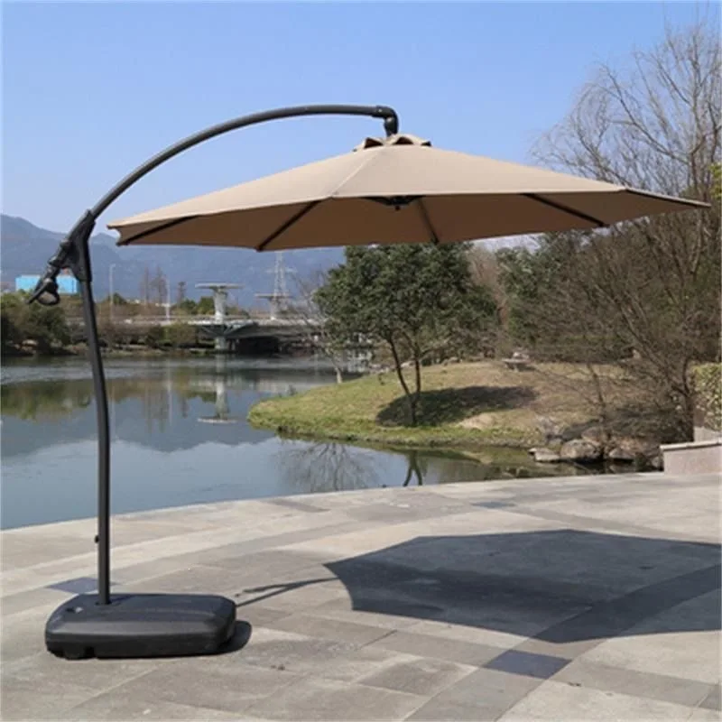 HYS Outdoor Parasol Outdoor Balcony Courtyard Sun Umbrella Terrace Garden Security Stop