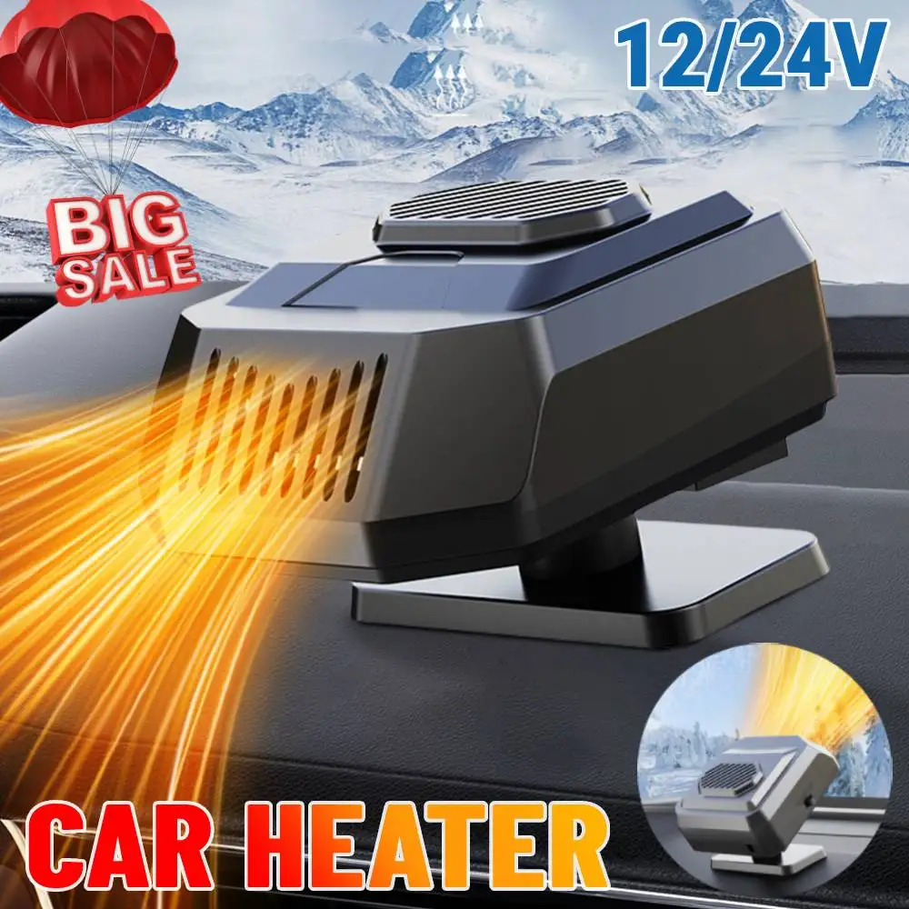 12V/24V Car Heater Fan Auto Glass Window Defogging Demister Fast Heating Hot Air Blower Anti-Fog Car Windshield Defroster Device