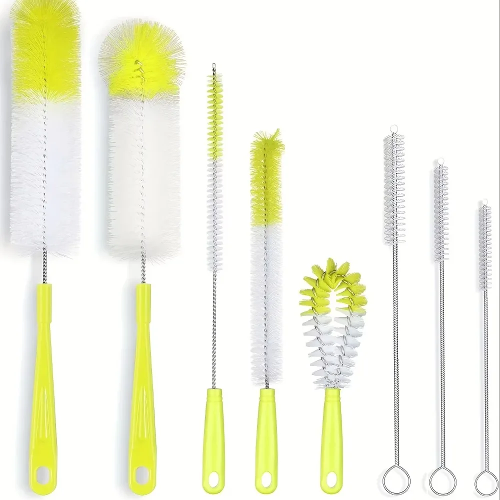 8 Pack Nylon Straw Cleaner Cleaning Brush Set Tube Deep Clean Crevice Clean Bottle Brush Tea Stain Remover Kitchen Water Cup Sin