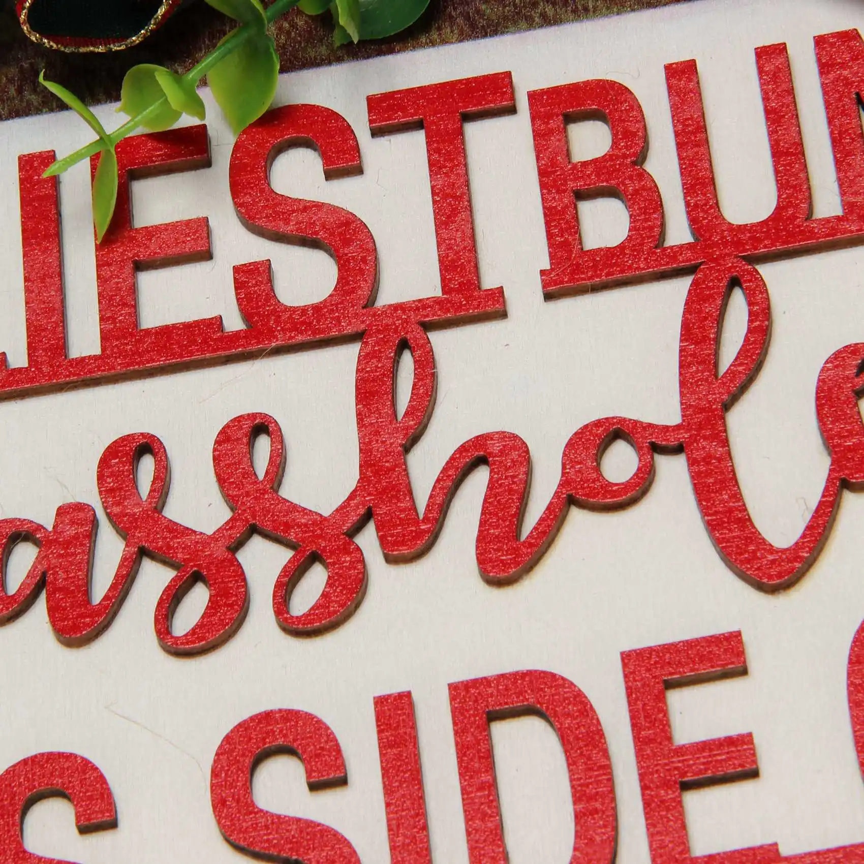 Jolliest مجموعة من ثقوب Nuthouse عيد الميلاد شماعات الباب علامة أكاليل خشبية مستديرة-BAAQ